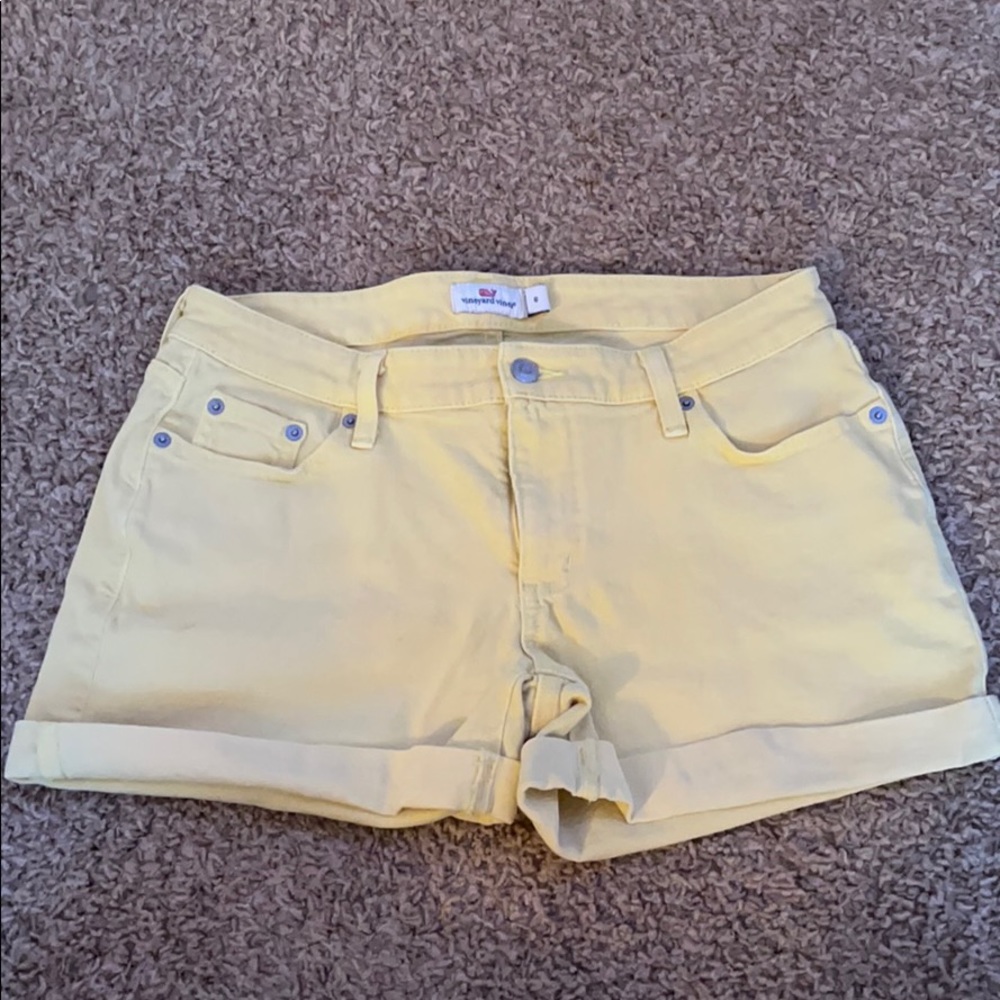 Vineyard vines yellow jean shorts